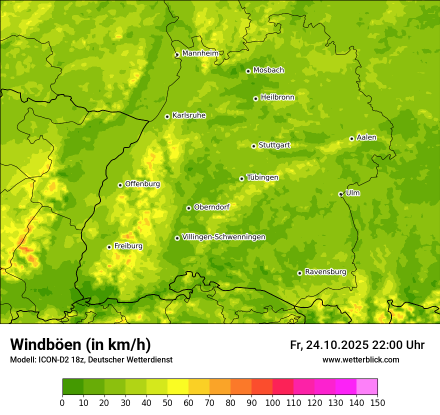 Modellkarten Windgeschwindigkeit