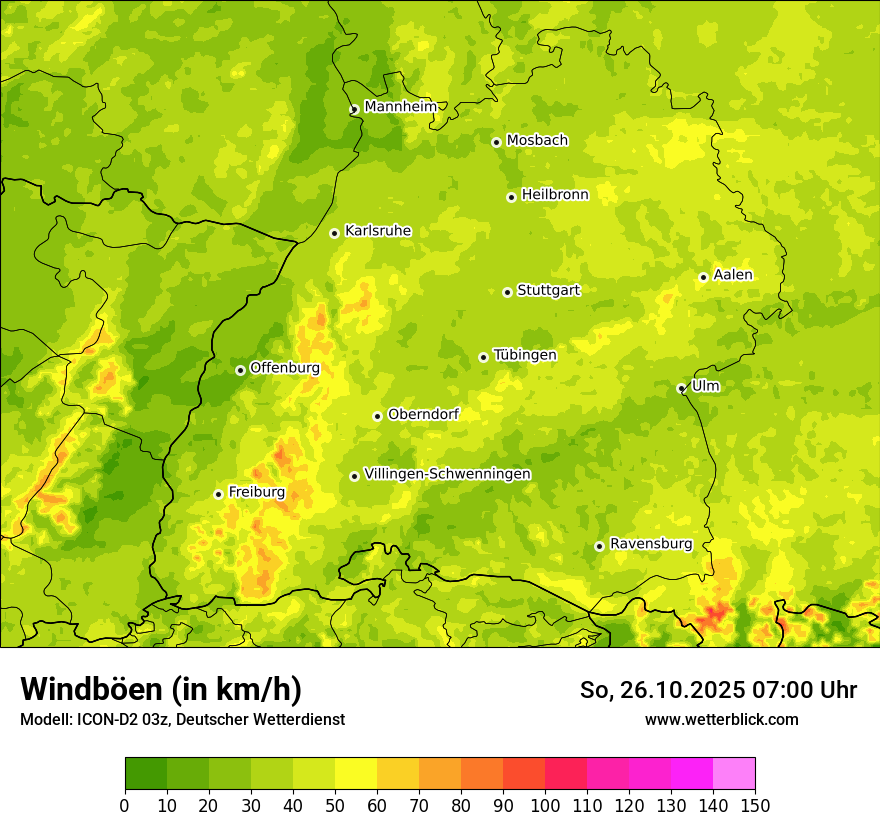 Modellkarten Windgeschwindigkeit Modellkarten Windgeschwindigkeit