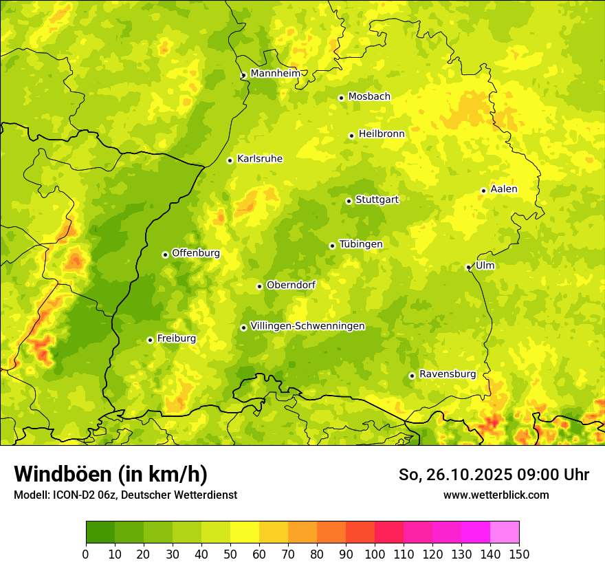 Modellkarten Windgeschwindigkeit Modellkarten Windgeschwindigkeit