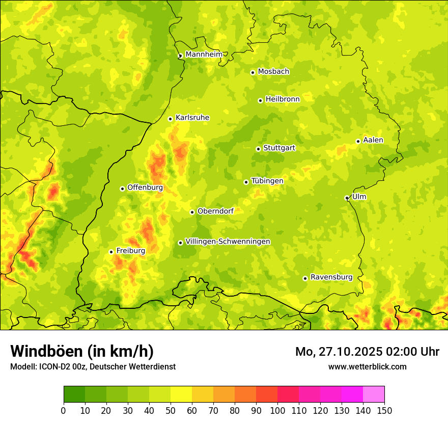 Modellkarten Windgeschwindigkeit Modellkarten Windgeschwindigkeit