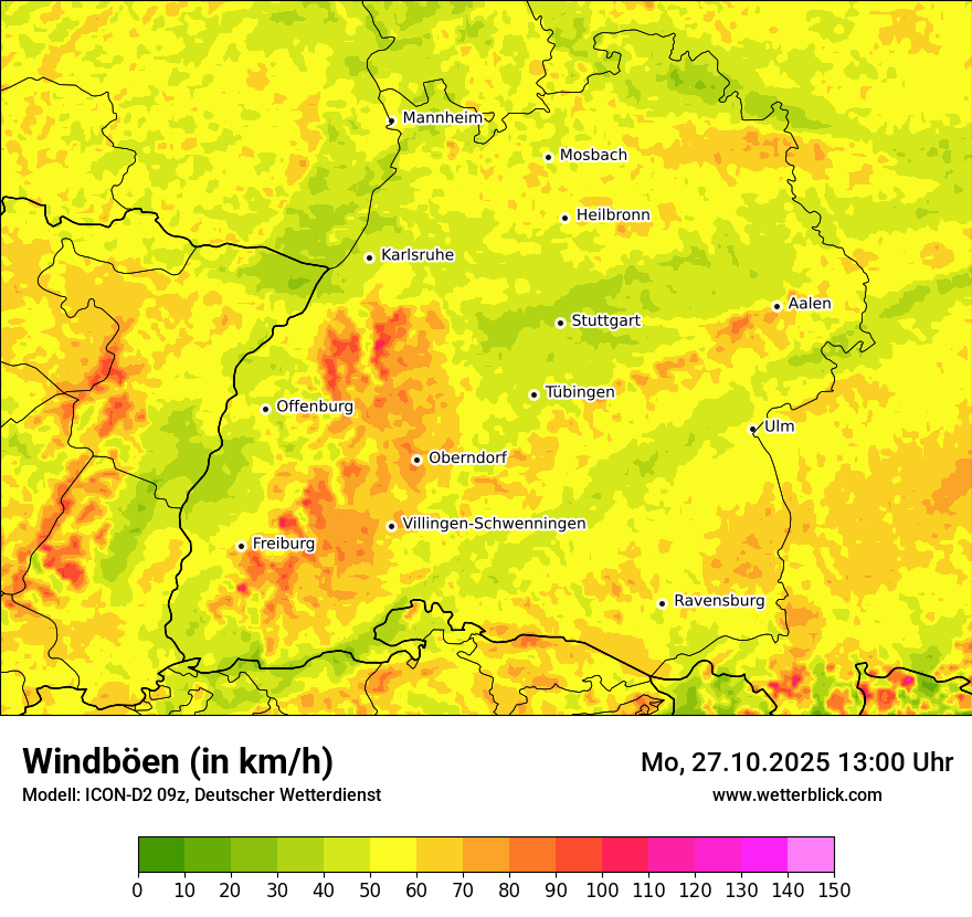 Modellkarten Windgeschwindigkeit Modellkarten Windgeschwindigkeit