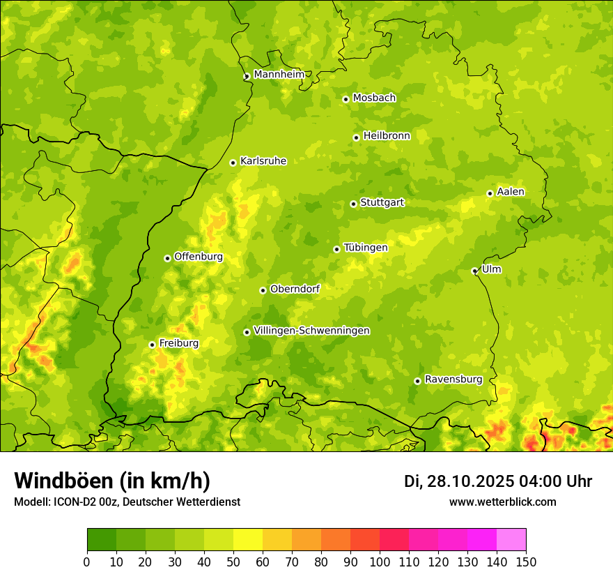 Modellkarten Windgeschwindigkeit Modellkarten Windgeschwindigkeit