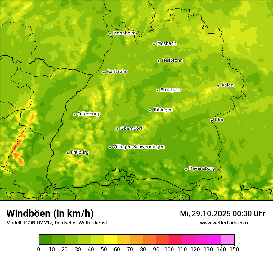 Modellkarten Windgeschwindigkeit Modellkarten Windgeschwindigkeit