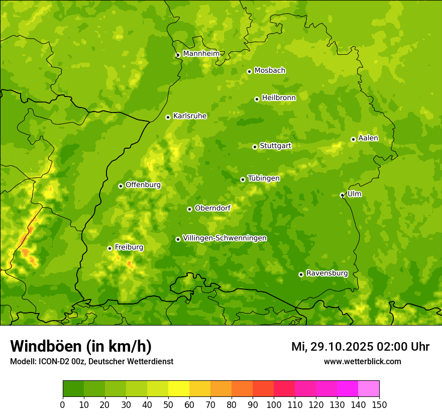 Modellkarten Windgeschwindigkeit Modellkarten Windgeschwindigkeit