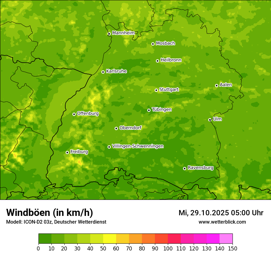 Modellkarten Windgeschwindigkeit Modellkarten Windgeschwindigkeit