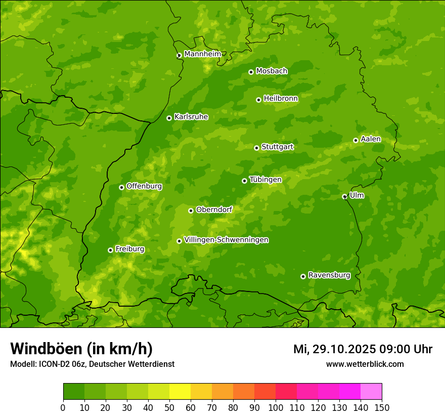 Modellkarten Windgeschwindigkeit Modellkarten Windgeschwindigkeit
