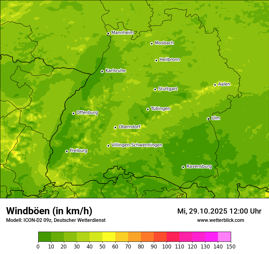 Modellkarten Windgeschwindigkeit Modellkarten Windgeschwindigkeit