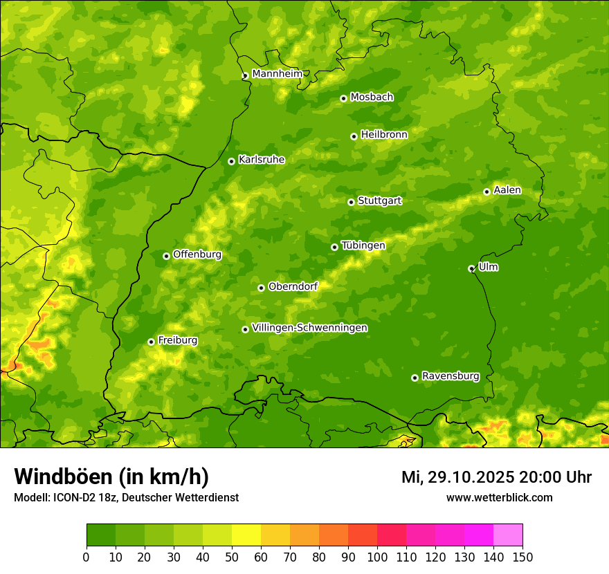 Modellkarten Windgeschwindigkeit Modellkarten Windgeschwindigkeit