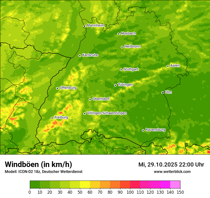 Modellkarten Windgeschwindigkeit Modellkarten Windgeschwindigkeit