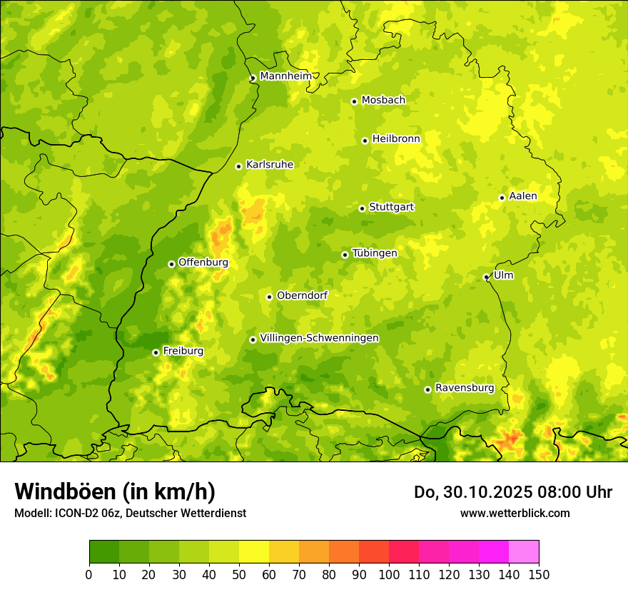 Modellkarten Windgeschwindigkeit Modellkarten Windgeschwindigkeit