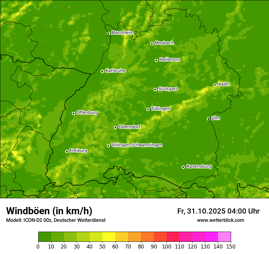 Modellkarten Windgeschwindigkeit Modellkarten Windgeschwindigkeit