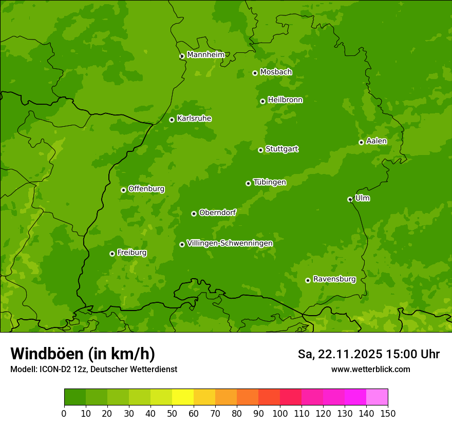 Modellkarten Windgeschwindigkeit