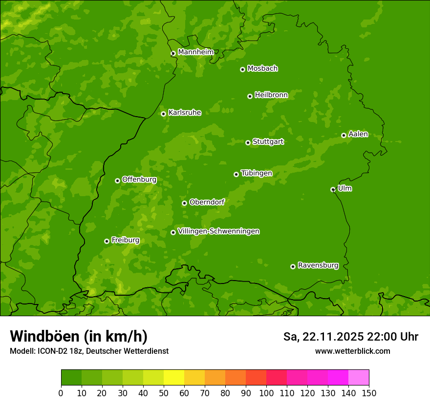 Modellkarten Windgeschwindigkeit