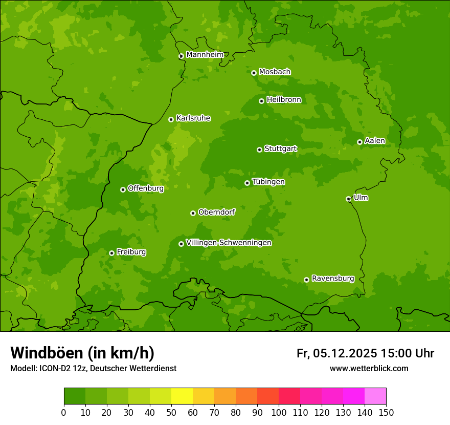Modellkarten Windgeschwindigkeit