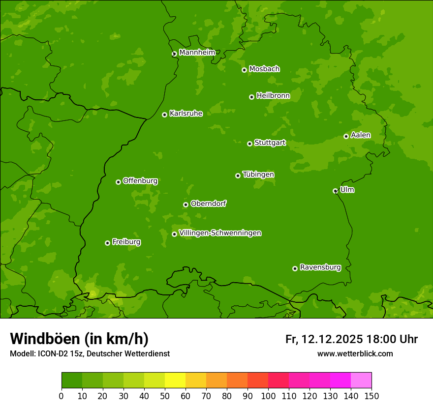 Modellkarten Windgeschwindigkeit