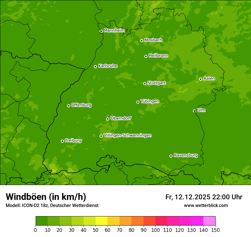 Modellkarten Windgeschwindigkeit