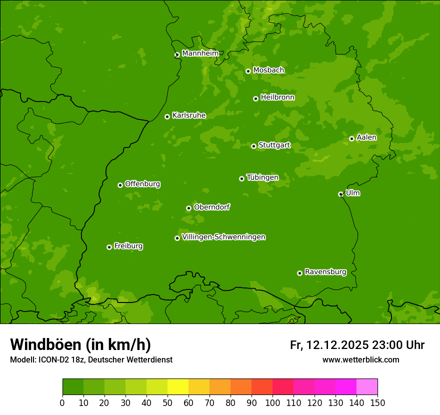 Modellkarten Windgeschwindigkeit
