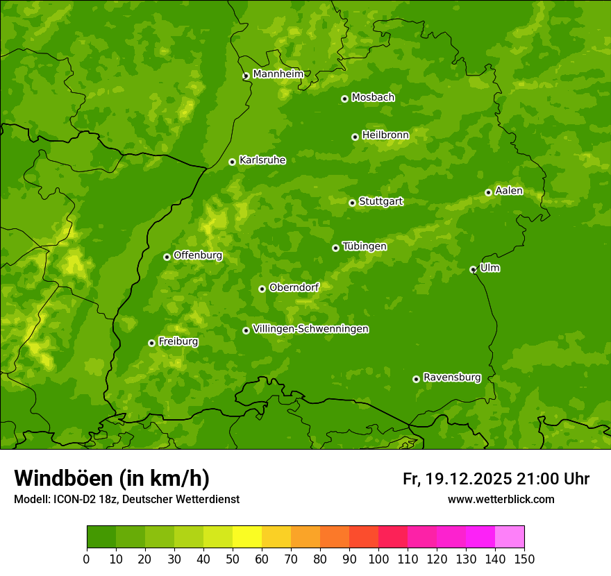 Modellkarten Windgeschwindigkeit