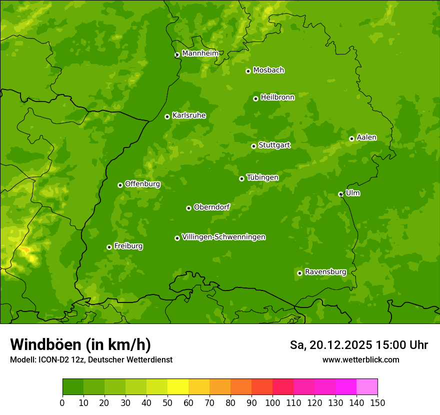 Modellkarten Windgeschwindigkeit