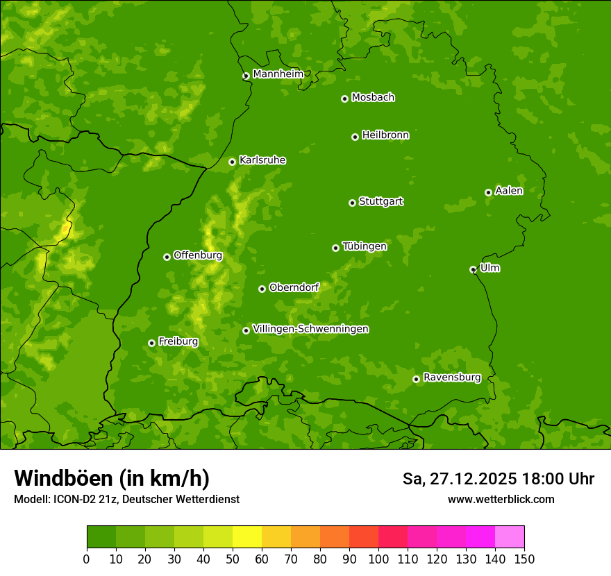 Modellkarten Windgeschwindigkeit