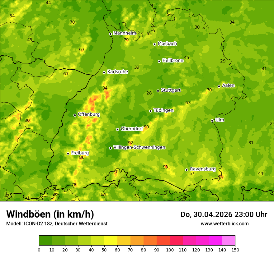Maximale Windböen