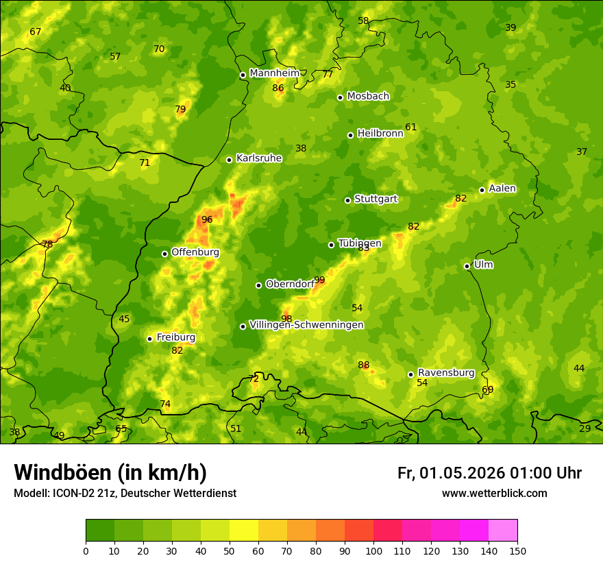 Maximale Windböen