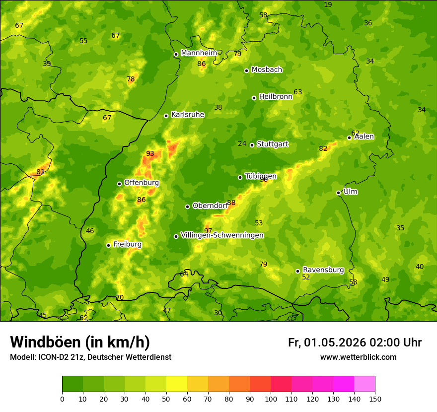 Maximale Windböen