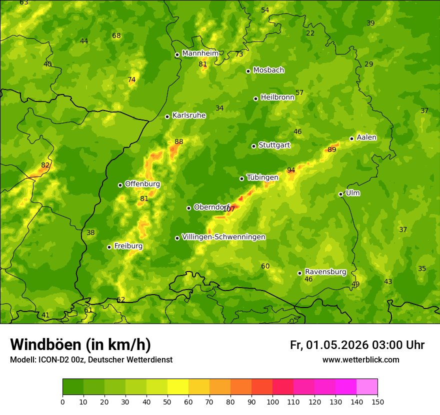 Maximale Windböen