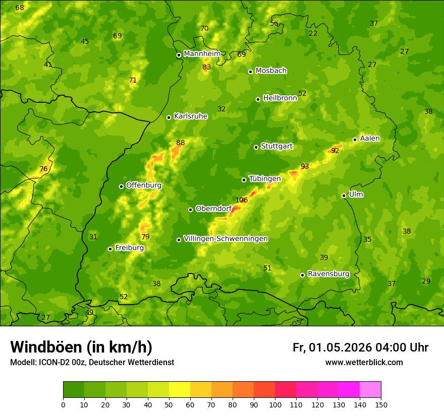 Maximale Windböen