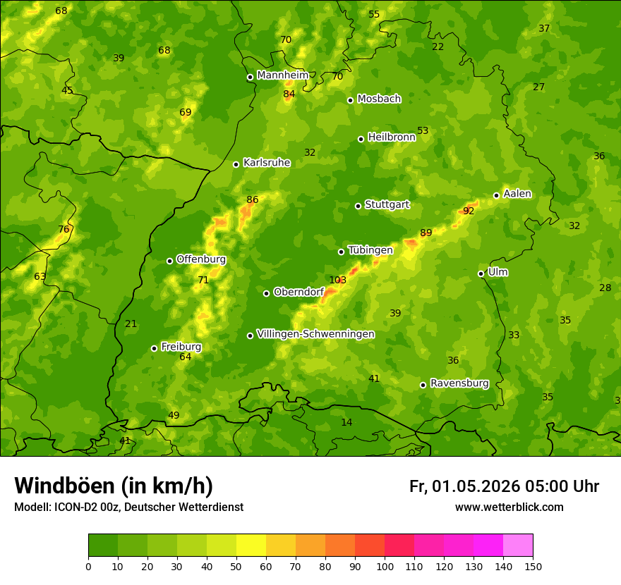 Maximale Windböen