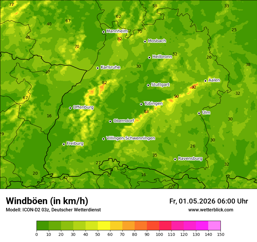 Maximale Windböen