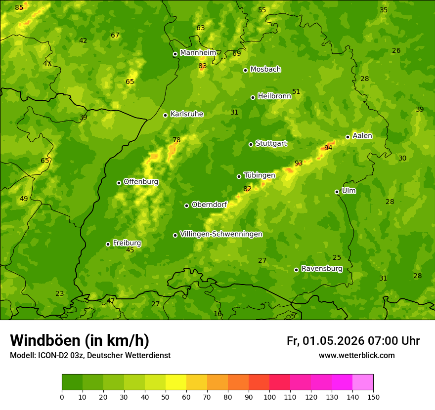 Maximale Windböen