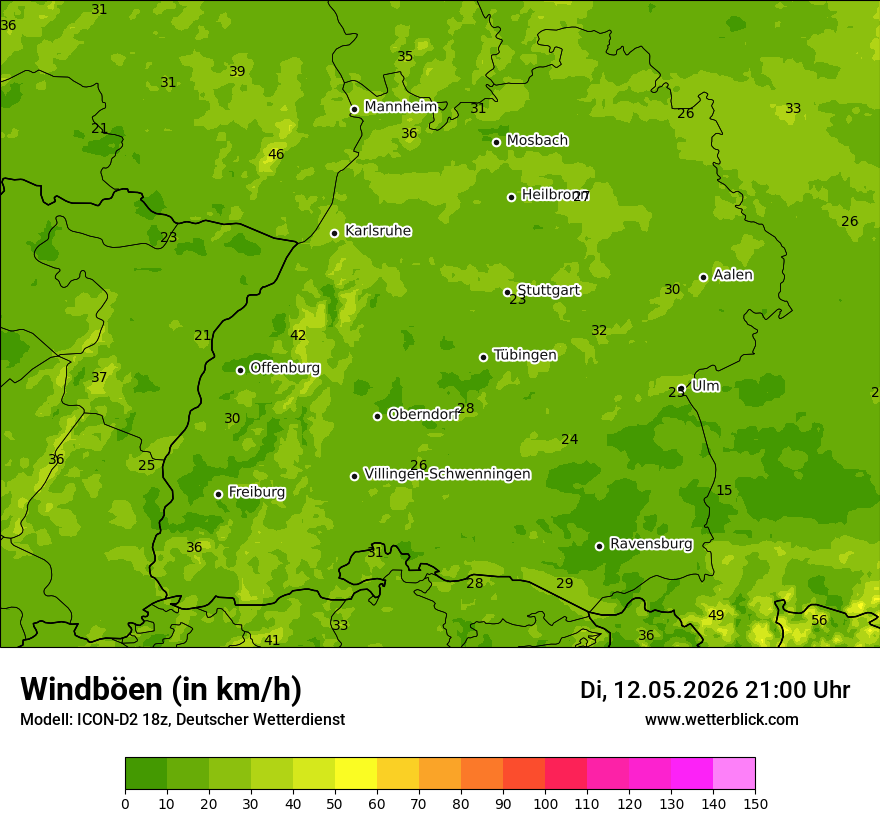 Maximale Windböen