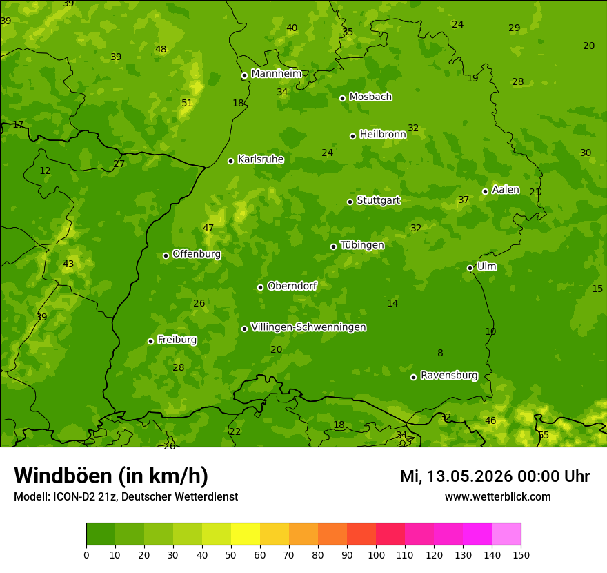 Maximale Windböen