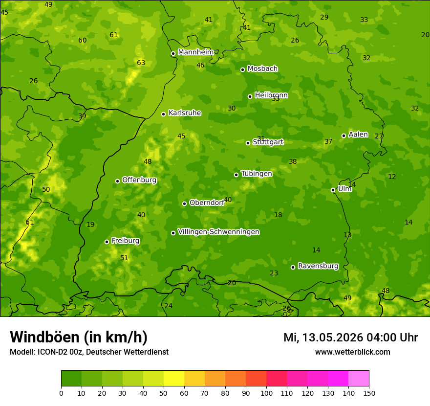 Maximale Windböen