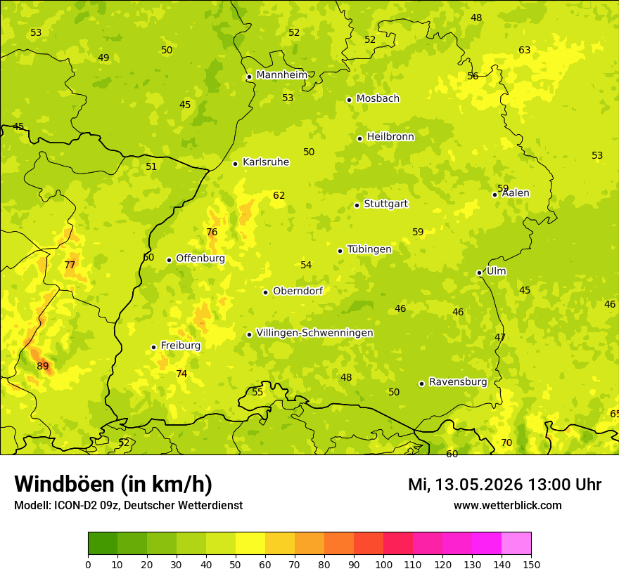 Maximale Windböen