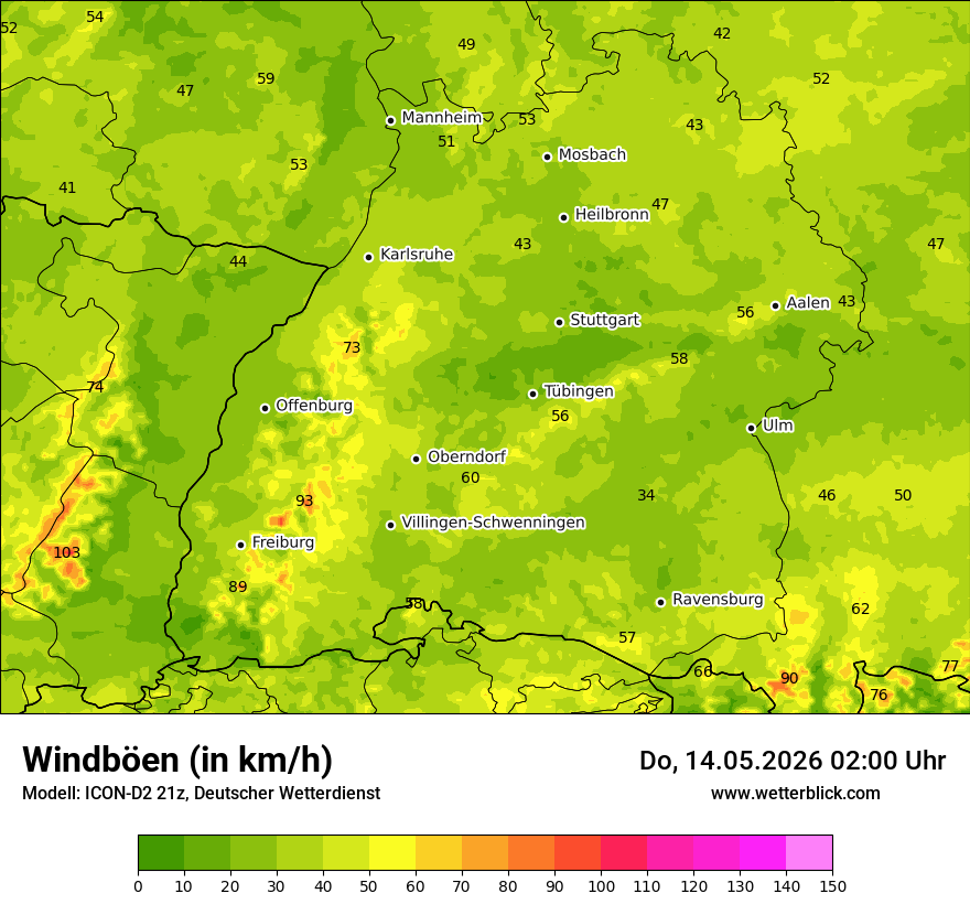 Maximale Windböen
