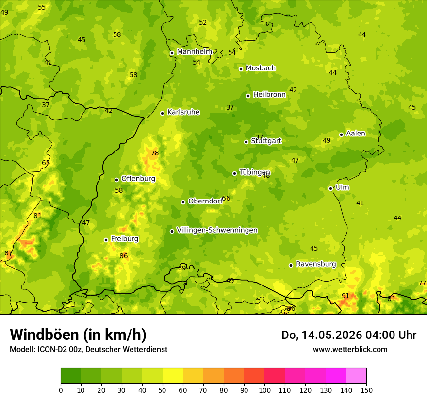 Maximale Windböen