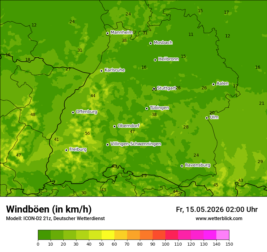 Maximale Windböen