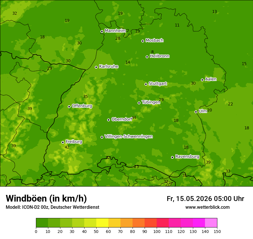 Maximale Windböen
