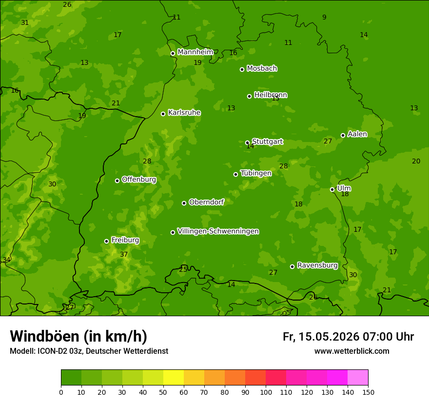 Maximale Windböen