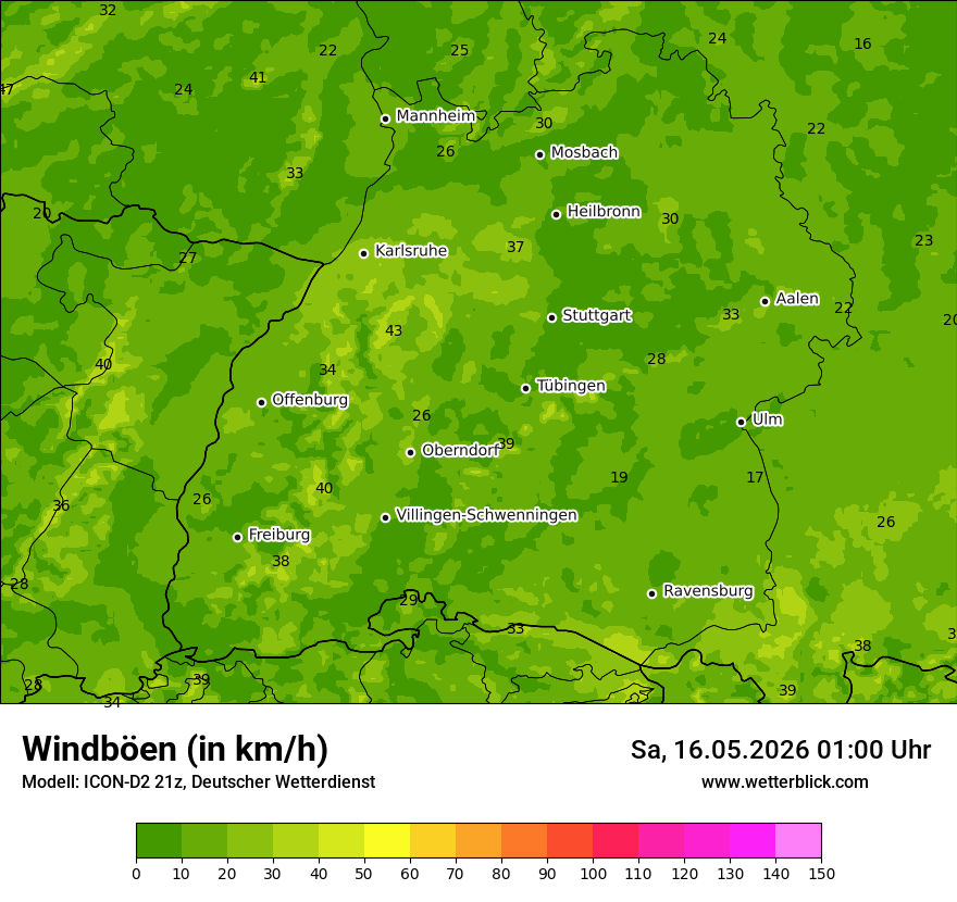 Maximale Windböen