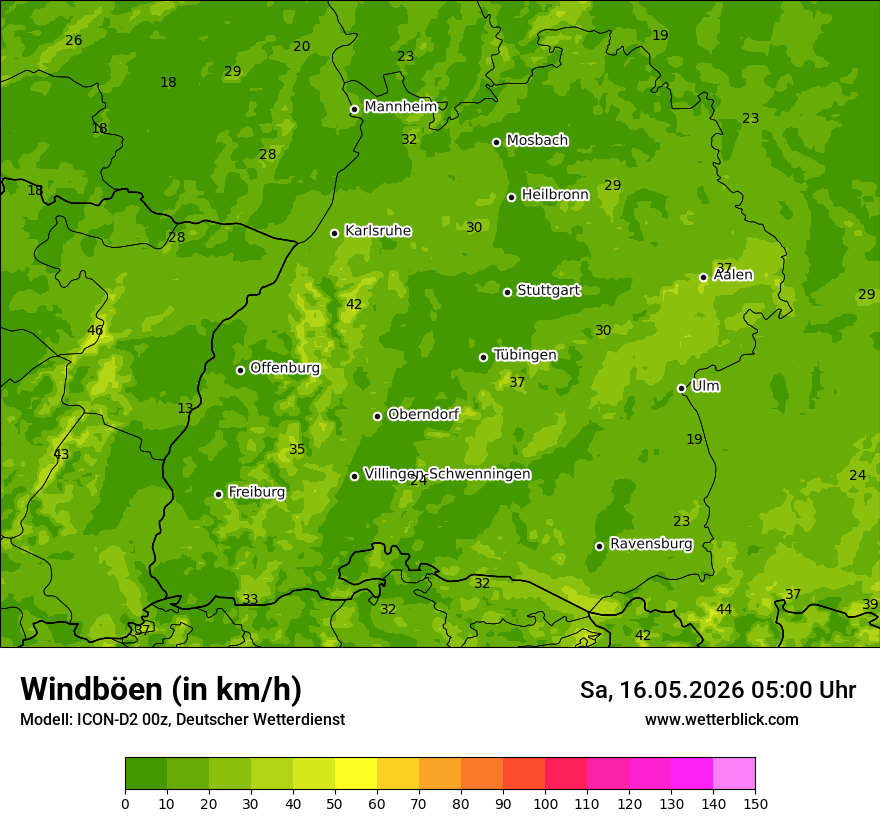 Maximale Windböen