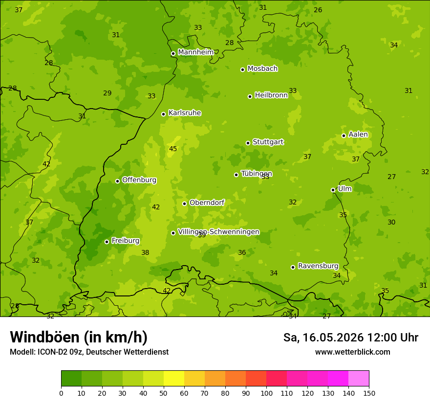 Maximale Windböen