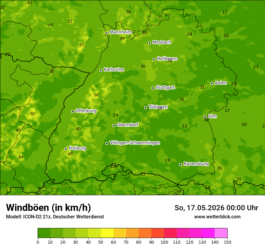 Maximale Windböen