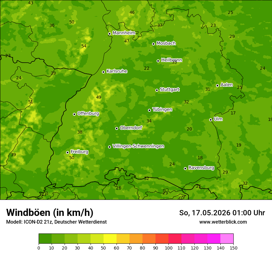 Maximale Windböen