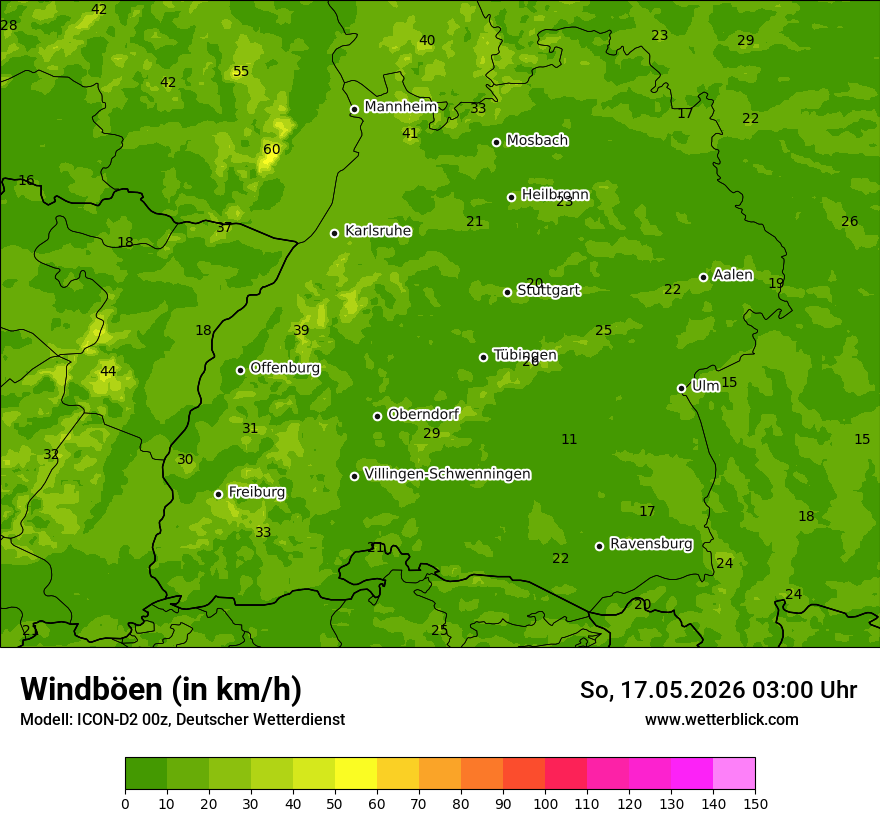 Maximale Windböen