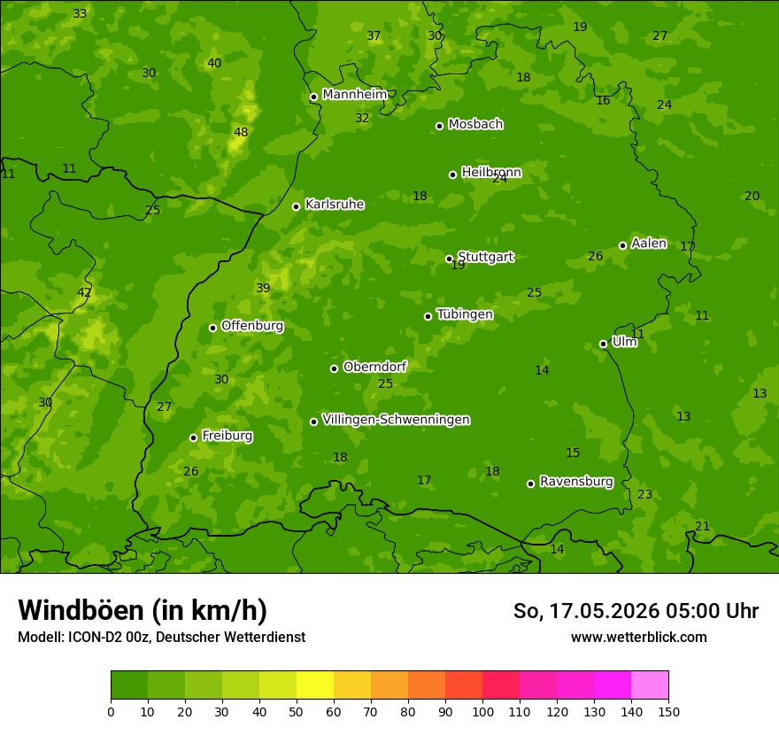 Maximale Windböen