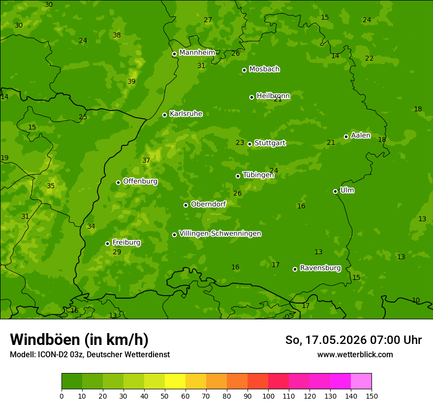 Maximale Windböen