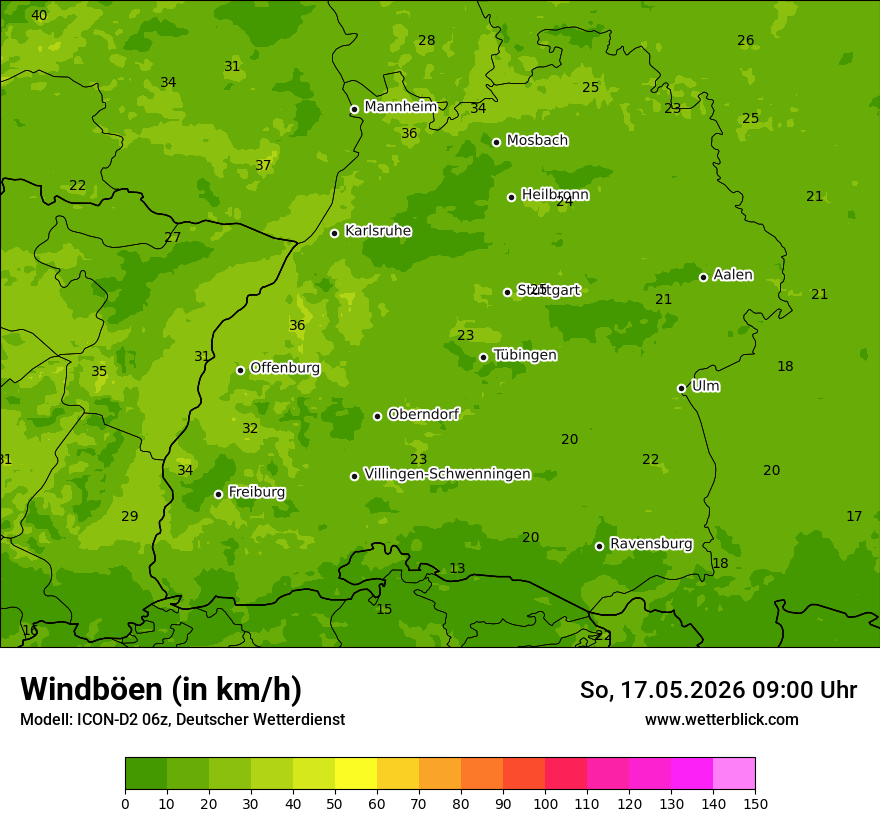Maximale Windböen
